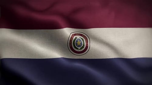 Realistic Paraguay National Flag Waving Animation