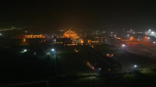 Vue aérienne du mandir de Swaminarayan Akshardham à New Delhi