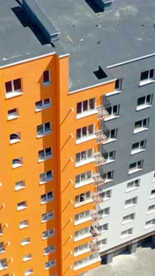 Aerial View of Colorful Modern Apartment Building