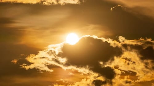 Time-Lapse of Golden Sunset with Fast Clouds