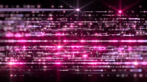 Glowing Pink Neon Light Trails and Particles Background