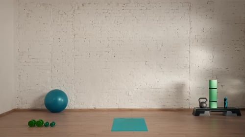 Healthcare and Wellness Advertisement Concept Sport Area for Active Fitness Online Classes with Yoga