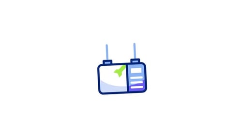 Flat Design Animated Airport Departure Board Icon