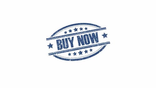 Grunge Style Buy Now Rubber Stamp Animation