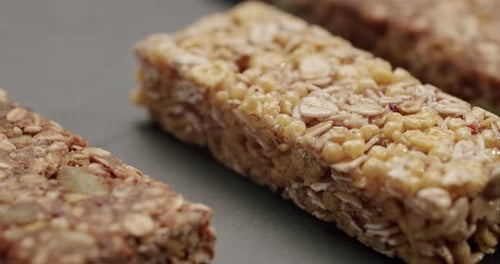 Crunchy Granola Bars Close-Up Food Footage
