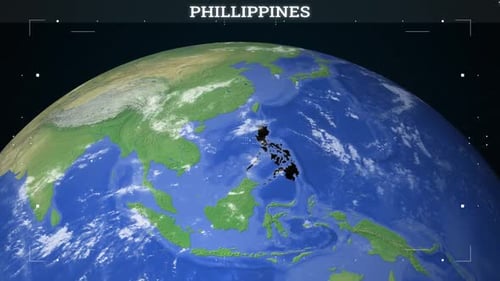 Digital Earth Zoom and Philippines Location Highlight