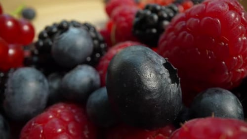 Close Up of Fresh Colorful Mixed Berries