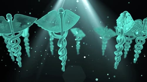 Green Symbol Circling And Flying Animation