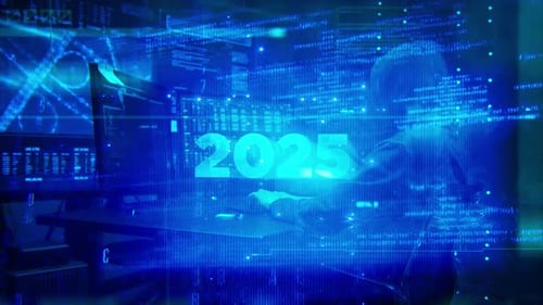 2025 Concept Technology Futuristic Data Background V02