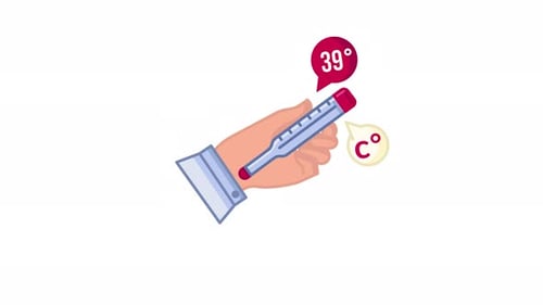 Thermometer Fever Check Icon Animation | Health Monitoring Loop with Alpha