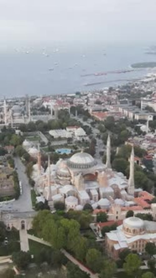 Aerial View Ayasofya Mosque Istanbul
