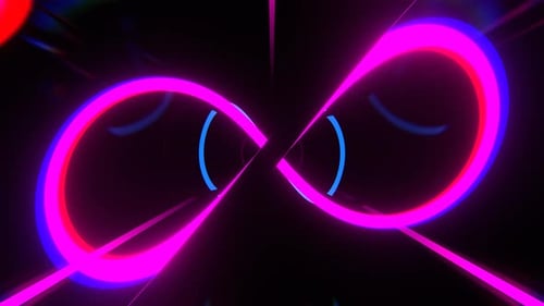 Cyan And Pink Spectacular Abstract Strobe Curved Lines Background Vj Loop I 4K