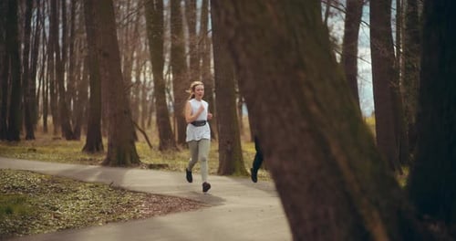 Two Woman Workout Exercising In Park Jogging Fitness