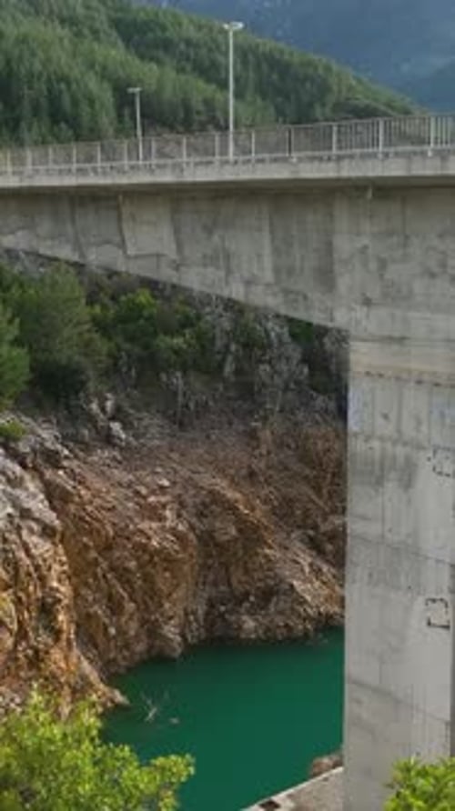 Vertical Video Majestic Mountain Reservoir and Farming in Southern Turkey
