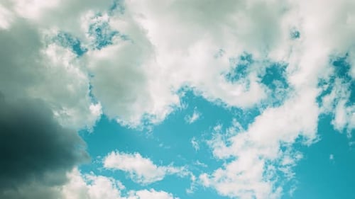Time Lapse of White Clouds and Blue Sky
