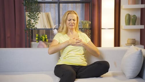 Woman with chest pain.