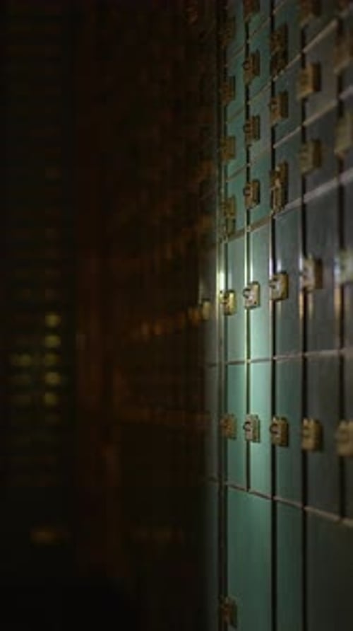 Vault Storage Offering Secure Lockers for Personal and Business Assets in a Bank Setting