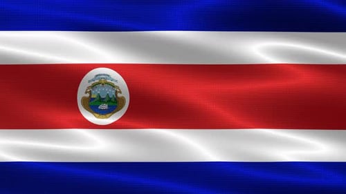 Waving Costa Rica National Flag Animation
