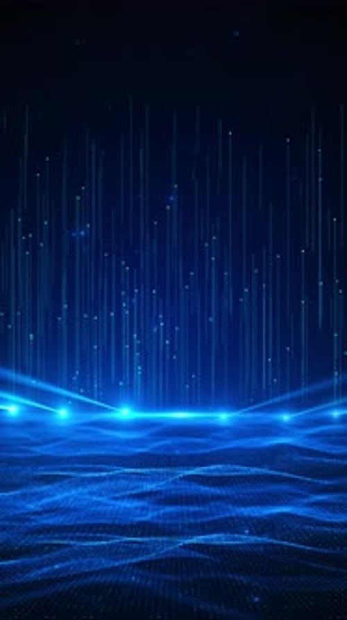 Futuristic Digital Data Wave Background with Particle Light Trails