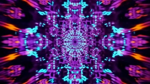 Psychedelic Purple Kaleidoscopic Tunnel Motion Graphics