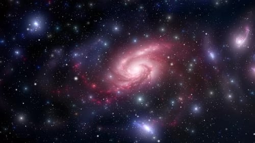 Dramatic Galaxy and Stars in Deep Space