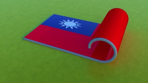 3D Taiwan Flag Unrolling Reveal