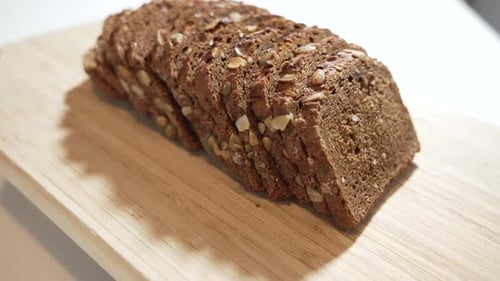 Dark seed bread close-up.