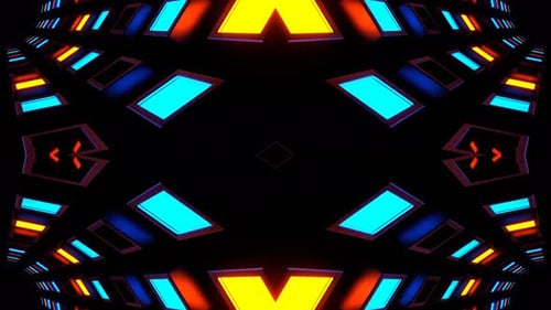 Orange And Blue Slowed Rotation Strobe Kaleidoscope Background Vj Loop In 4K