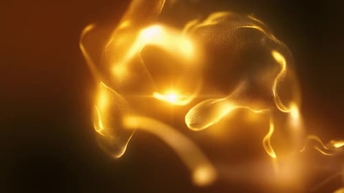 Shimmering Golden Particles Flowing Abstract Background