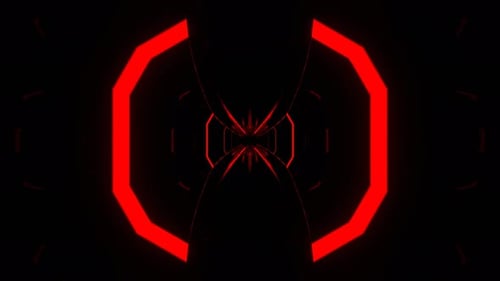 Orange And Red Neon Psychedelic Abstract Transforming Object Background Vj Loop in 4K