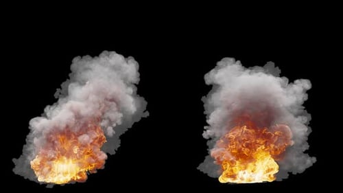 Dramatisch Explosion mit Rauch und Flammen
