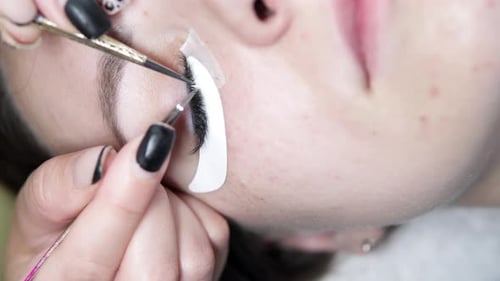 Eyelash Extensions Application Close-Up