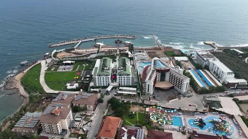 Infrastructure of Hotels Aerial View Turkey Alanya