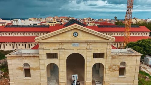 Vista aérea del mercado de Platia Agoras, Grecia.
