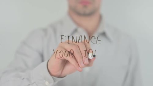 Finance Your Ideas, Writing on Transparent Screen