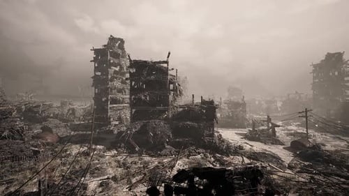 Abandoned Factory Remains Derelict Industrial Site with Debris