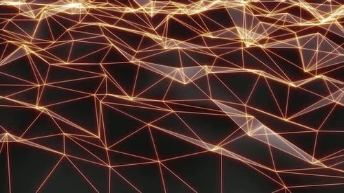 Glowing Black Gold Polygonal background