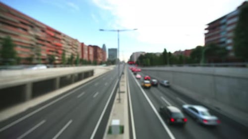 Barcelona City Timelapse at Underpass