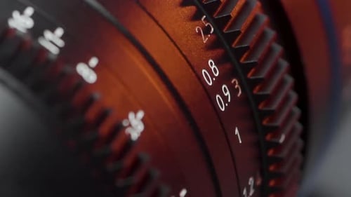 Close Up of Focus Ring Rotating on a Camera Lens