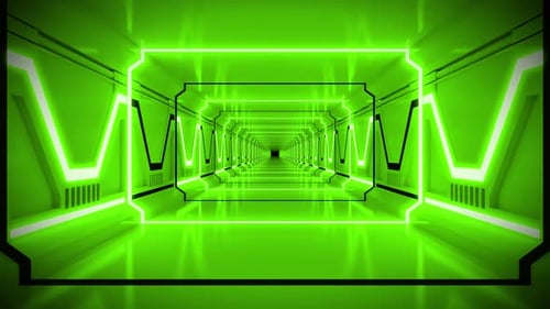 Green Endless Tunnel Loop 4K