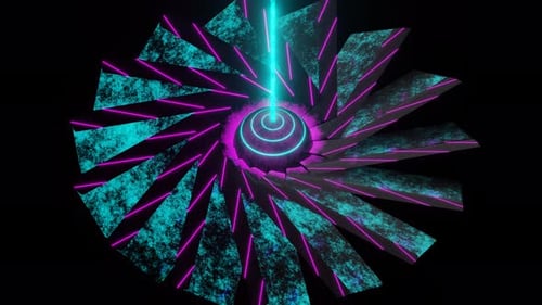 Cyan And Pink Blade Power Background Vj Loop In 4K