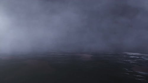 Fly Over Wet Terrain. Wet Terrain Background Animation. Loop Animation