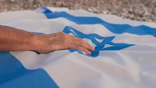 Hand Touch Flag of Israel