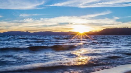 Lake Tahoe at Sunset, Time Lapse Beach