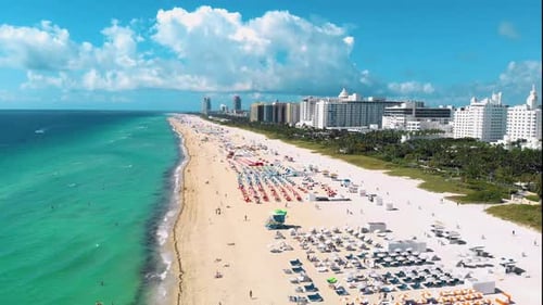 Drone Aerial View at Miami South Beach Florida