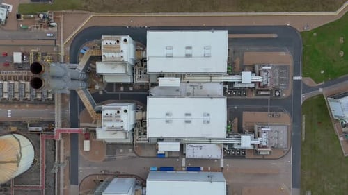 Aerial View of Industrial Power Facility