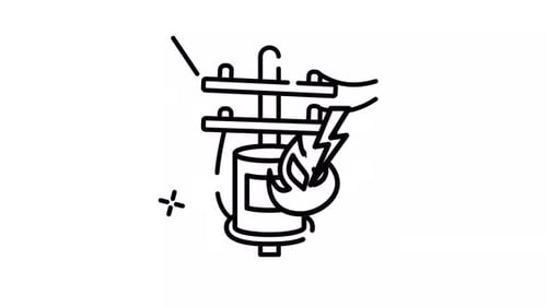 Kurzschlusssymbolanimation für Strommasten mit Alphakanal