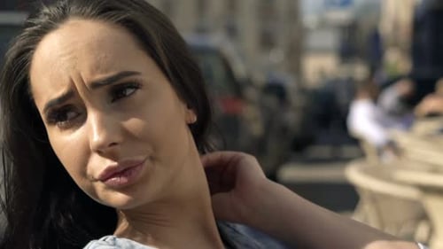 Impatient Attractive Woman Waiting for Someone in Cafe and Checking Phone Adult