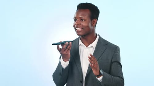 Phone call, discussion and professional black man in a studio with communication for b2b deal