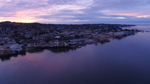 Purple Sunset By Aerial Drone